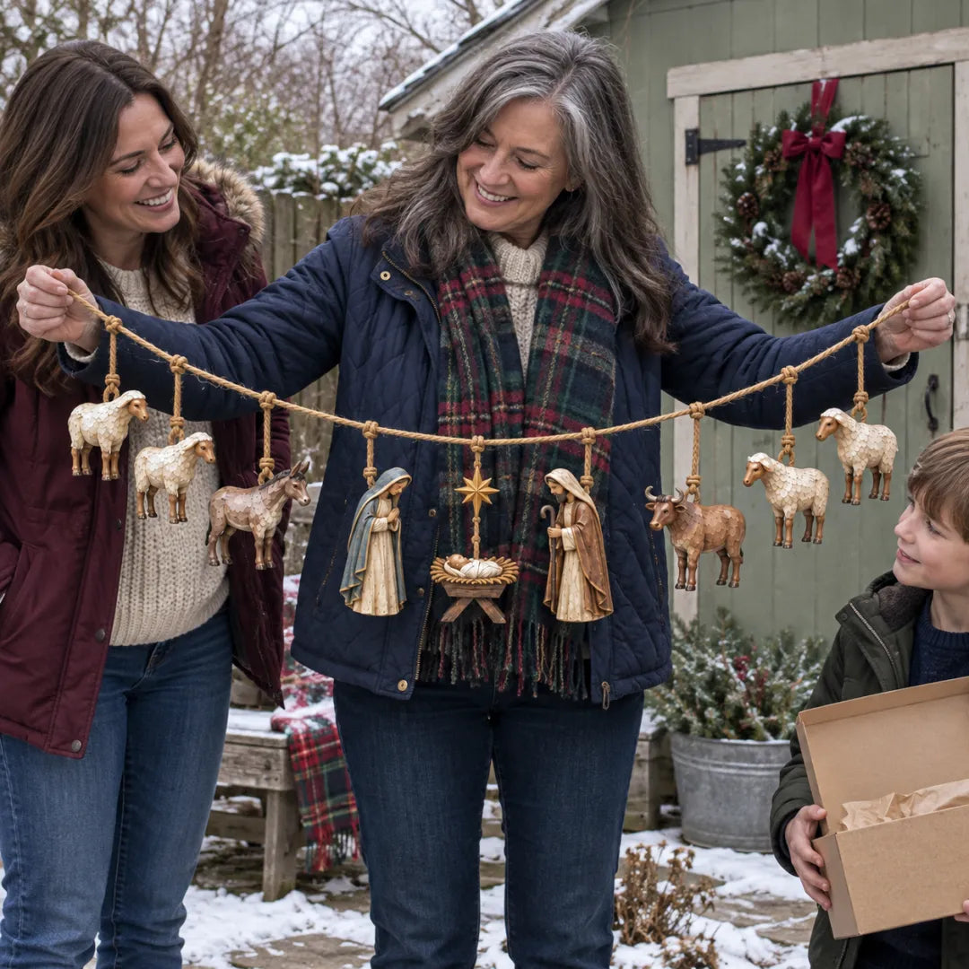 ✝️🎄Handcrafted Wooden Nativity Garland(📦Buy 2 Free Shipping)