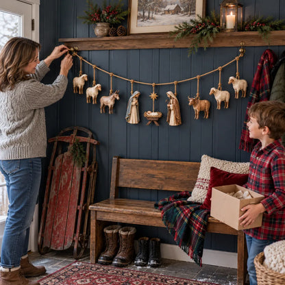 ✝️🎄Handcrafted Wooden Nativity Garland(📦Buy 2 Free Shipping)