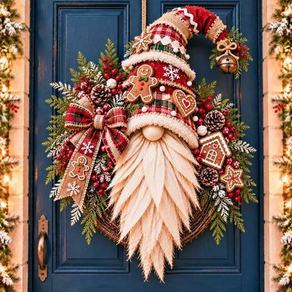 🎄 Rustic Christmas Gnome Wreath – A Cozy Farmhouse Christmas Welcome