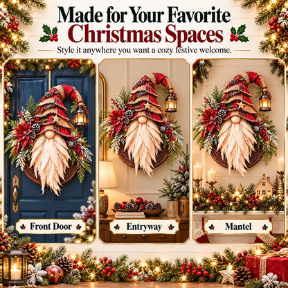 🎄 Rustic Christmas Gnome Wreath – A Cozy Farmhouse Christmas Welcome