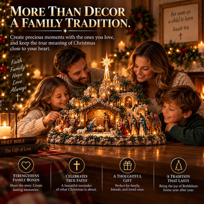 ✨ Remember the Night That Changed Everything! — The Holy Night of Bethlehem Illuminated Nativity Village