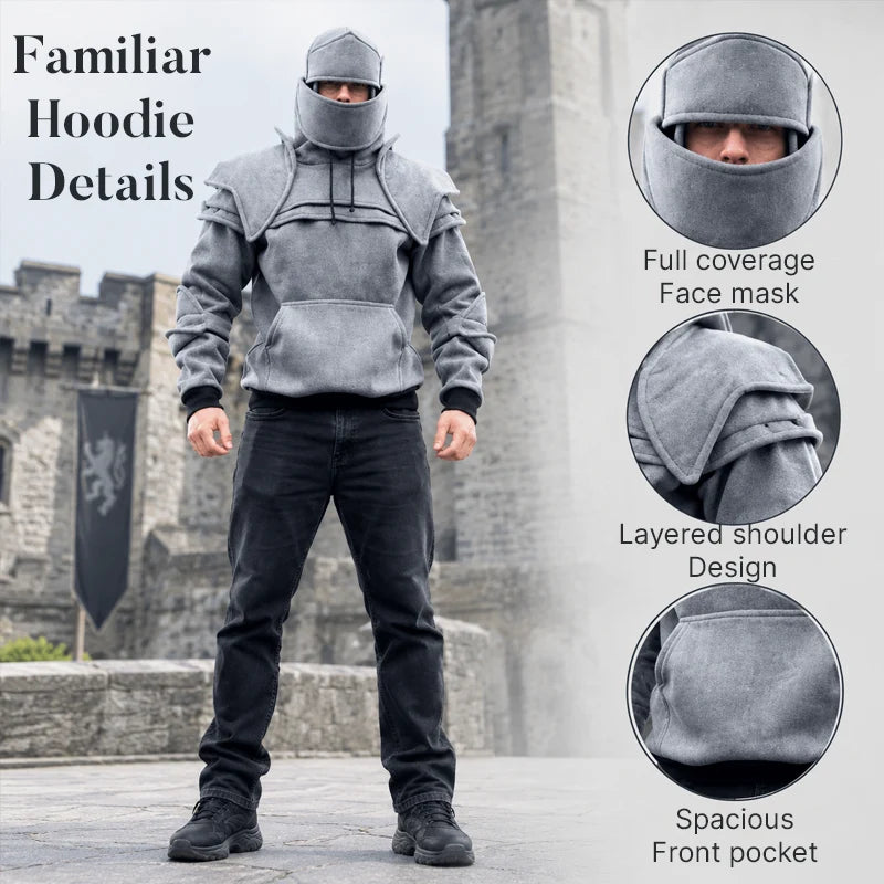 🛡️ Knight Cosplay Hoodie – Medieval Fantasy Streetwear Pullover!