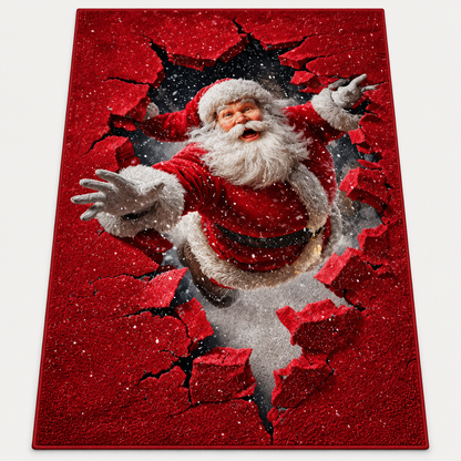 🎄 Christmas Holiday Optical Illusion Area Rug, Festive Winter Non-Slip Carpet for Living Room Decor ❄️