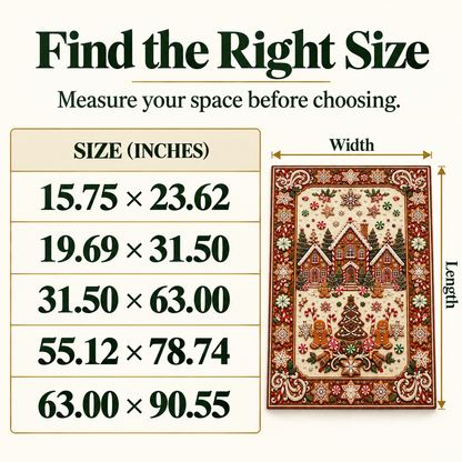 🎄 Christmas Holiday Optical Illusion Area Rug, Festive Winter Non-Slip Carpet for Living Room Decor ❄️