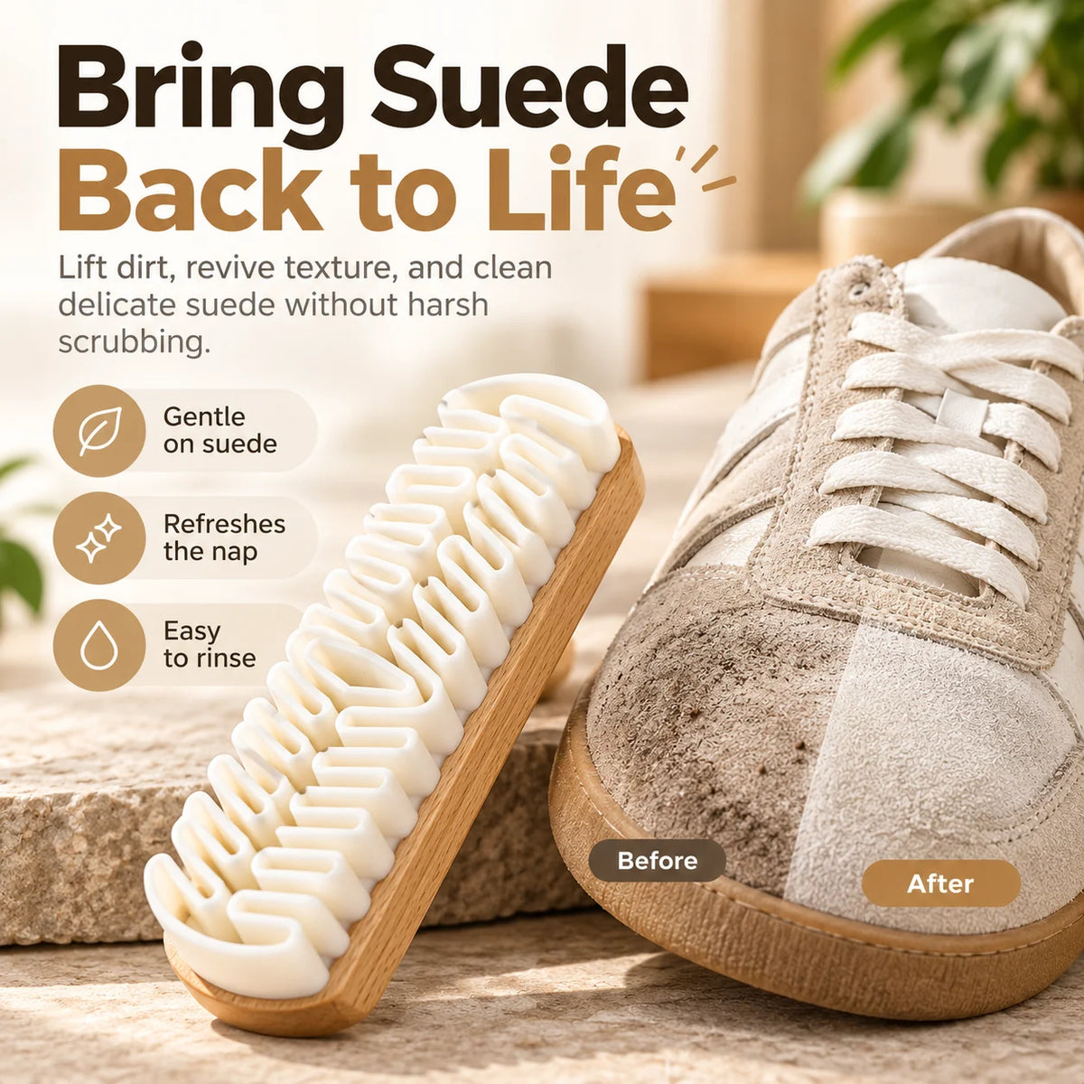 🎁 Buy 1, Get 1 FREE (Free Cleaner)👟 Suede Shoe Cleaning Brush for Everyday Dirt