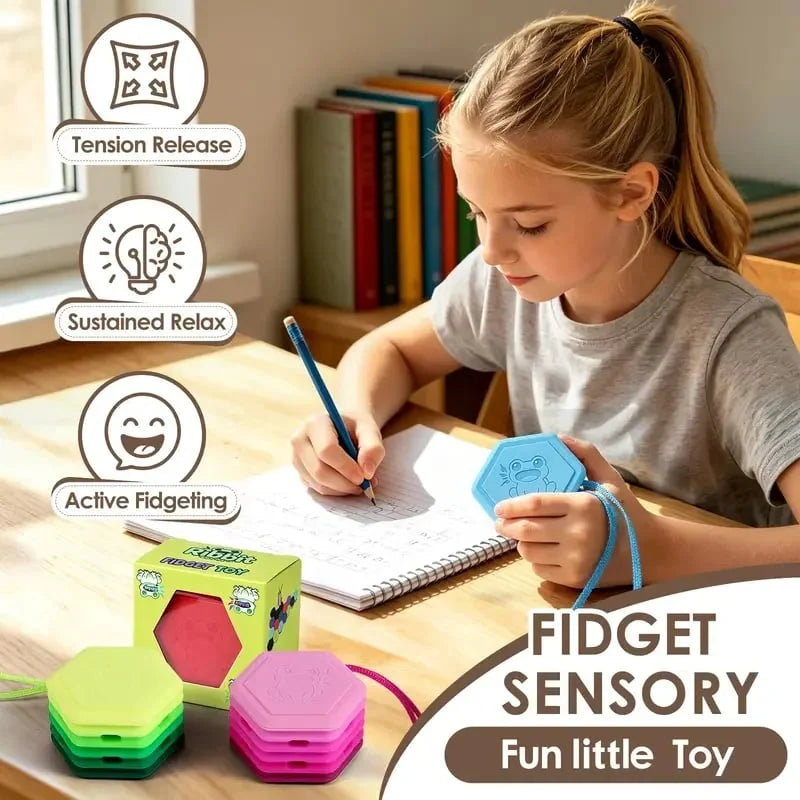 🐸Food-Grade Silicone Clicky Frog Sensory Squeeze Toy – Portable Multi-Layer Fidget Fun