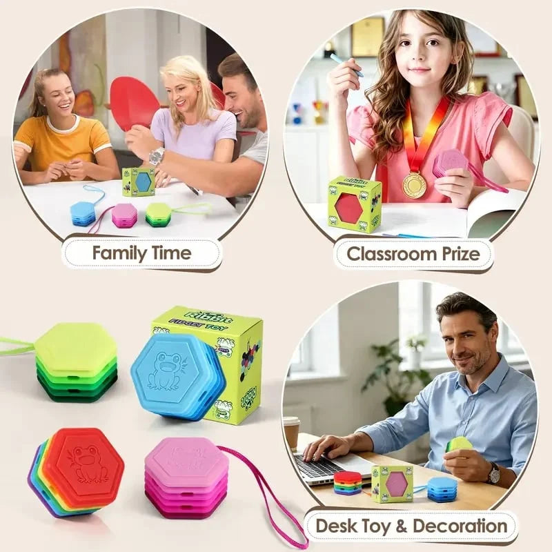 🐸Food-Grade Silicone Clicky Frog Sensory Squeeze Toy – Portable Multi-Layer Fidget Fun