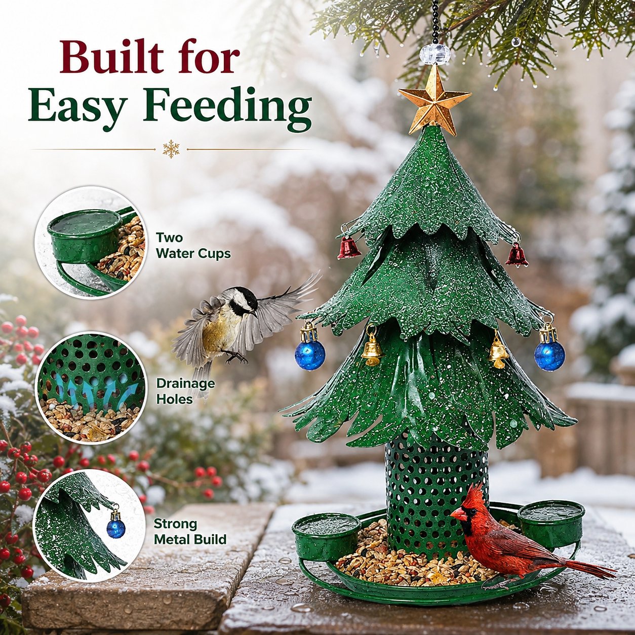 🎄Christmas Tree Bird Feeder - 🐦✨Festive Backyard Holiday Decor