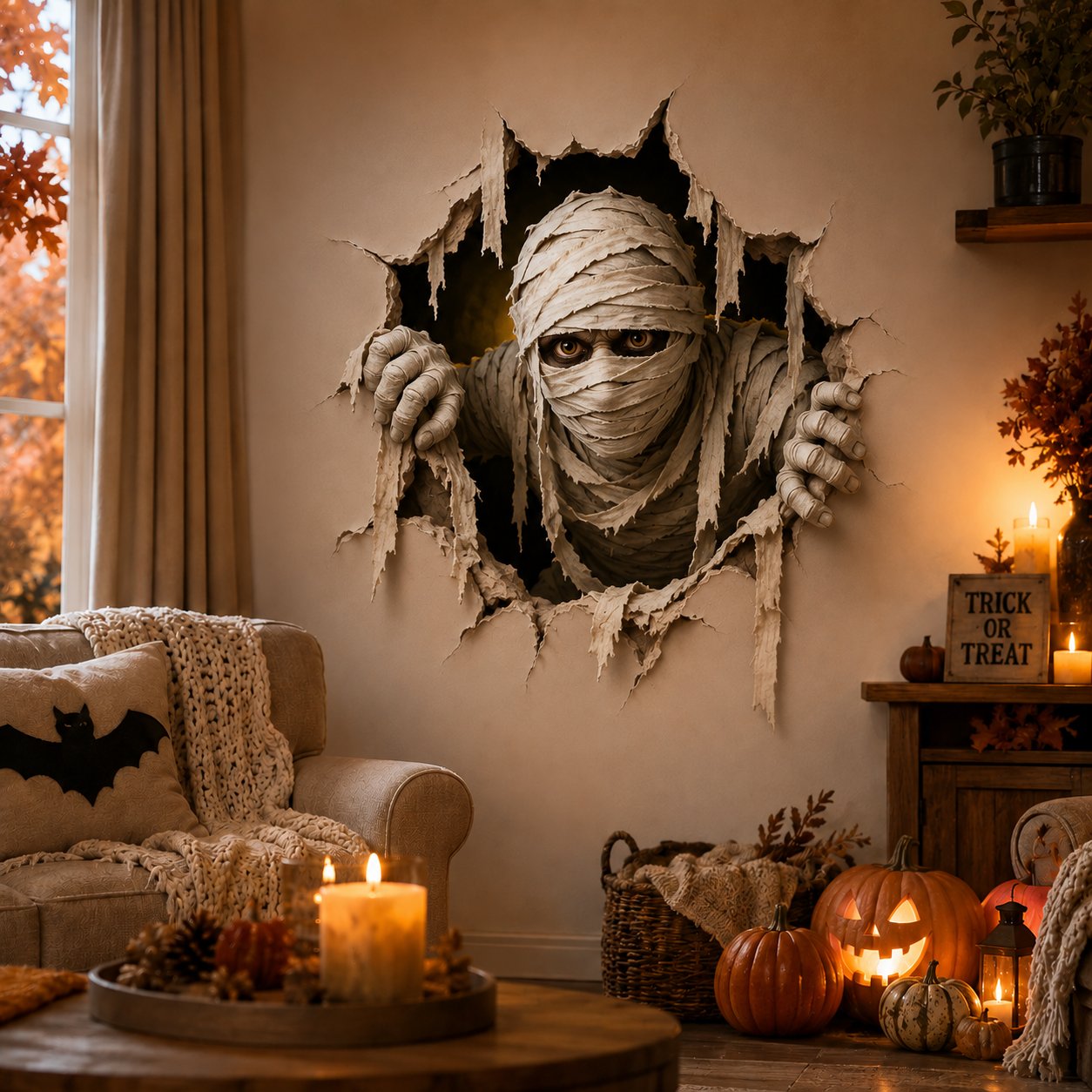 🔥 Last Day 50% OFF - 🎃Halloween Break-In 3D Wall Decals