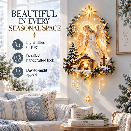 ✨Last Day 49% OFF✨Angel Over Bethlehem™ – Lighted Nativity Wall Decor