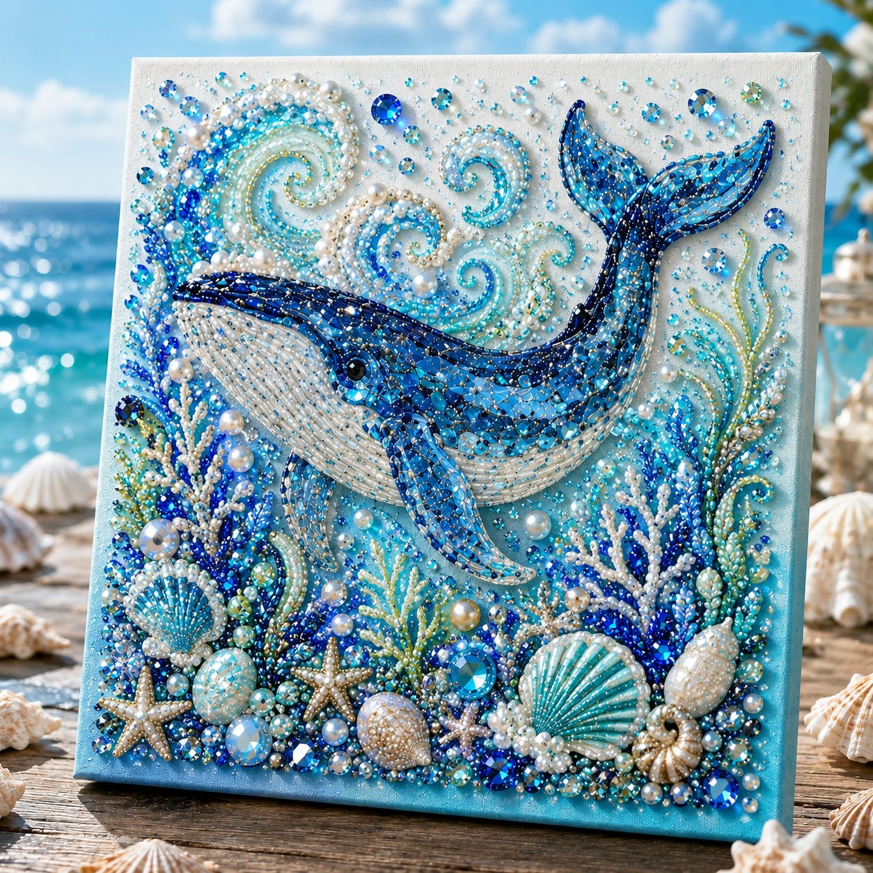 Whale pearl art