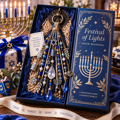 🕎 Festival of Lights Door Blessing – Hanukkah Keepsake for Home & Family