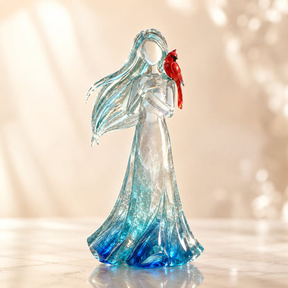 💃🐦Cardinal Memorial Woman Figurine – ❤️Crystal-Inspired Remembrance Gift for Loved Ones(📦Buy 2 Free Shipping)