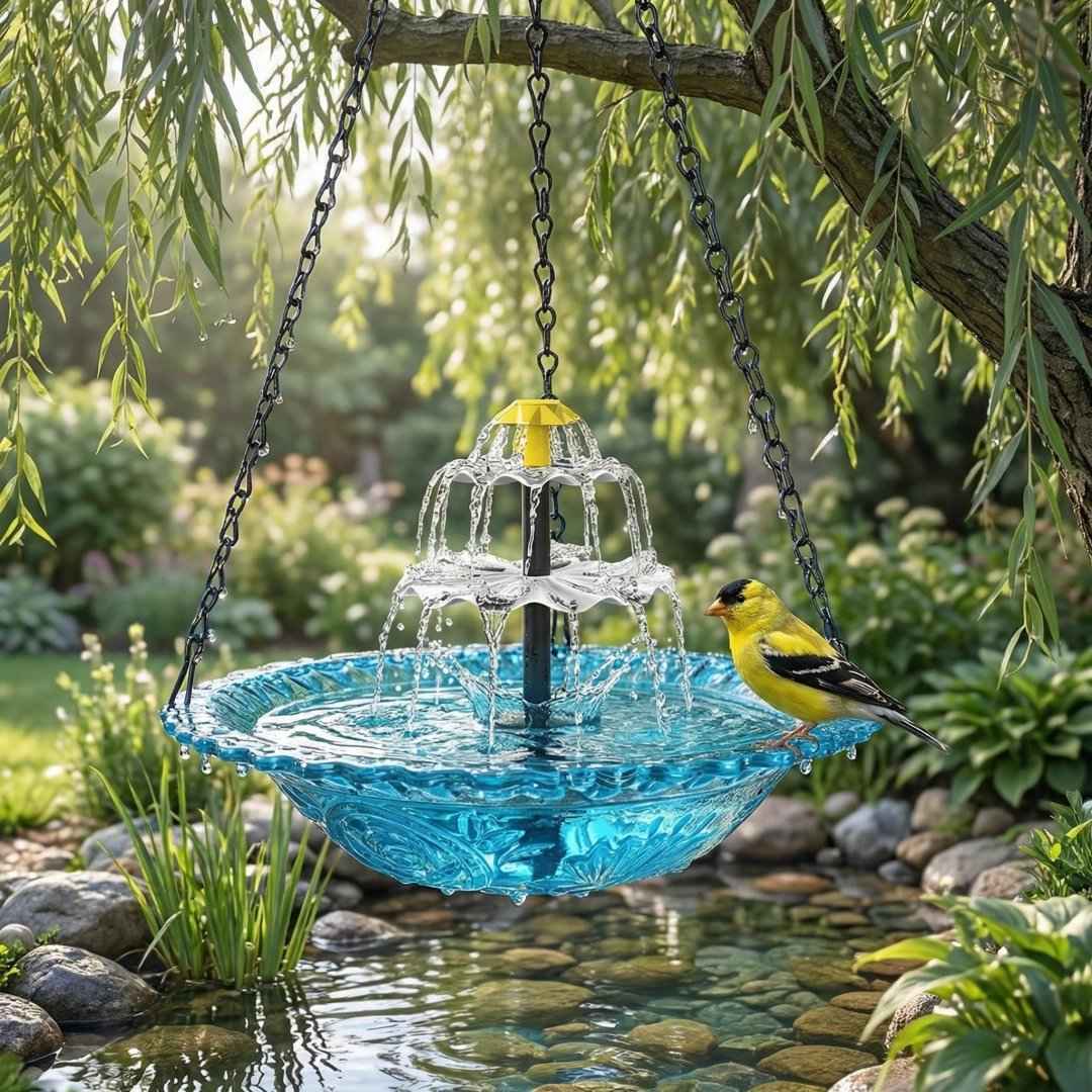 ✨2026 Frühlings-Sonderangebot 50% Rabatt-🐦Solar-Kaskaden-Hänge-Vogelbad-Brunnen
