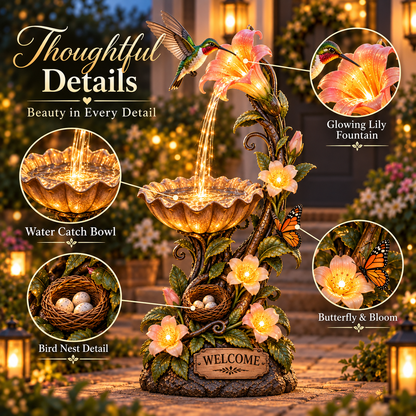 🔥 Last Day 49% OFF🐦✨ Hummingbird Nectar Fountain™ – Lighted Garden & Porch Decor
