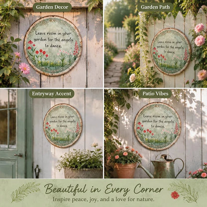 🧚✨ Angel Dance Round Metal Wall Sign