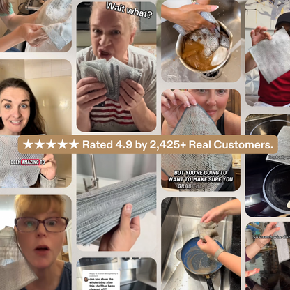 Double-Layer Silver Wire Scrub Dishcloth – Tough on Grease, No Sponge Smell