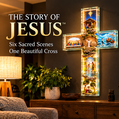 ✨ Last Day 49% OFF!✝️The Story of Jesus in 6 Scenes Cross Lamp