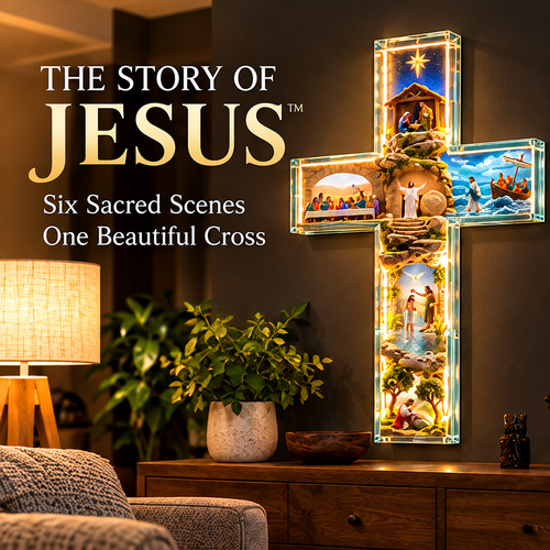 ✨ Last Day 49% OFF!✝️The Story of Jesus in 6 Scenes Cross Lamp