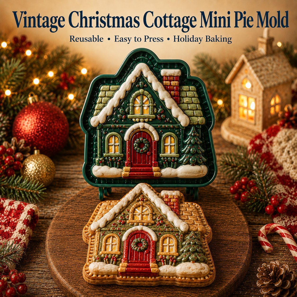 🎄 9-Design Christmas Mini Pie Mold Collection🥧✨
