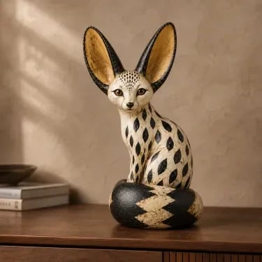 Vintage Fennec Fox Sculpture