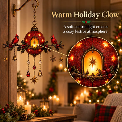 🐦❤️Illuminated Red Cardinal Christmas Ornament – Festive wall decoration with warm light✨