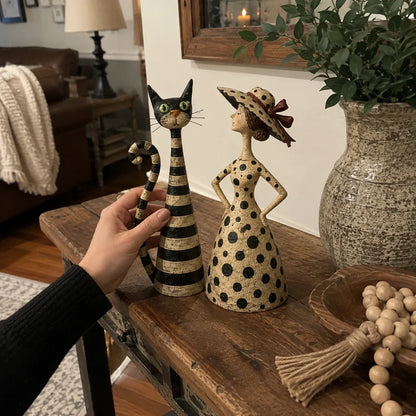 🐱Vintage  Cat & Lady Sculptures