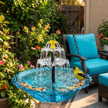 ✨2026 Frühlings-Sonderangebot 50% Rabatt-🐦Solar-Kaskaden-Hänge-Vogelbad-Brunnen