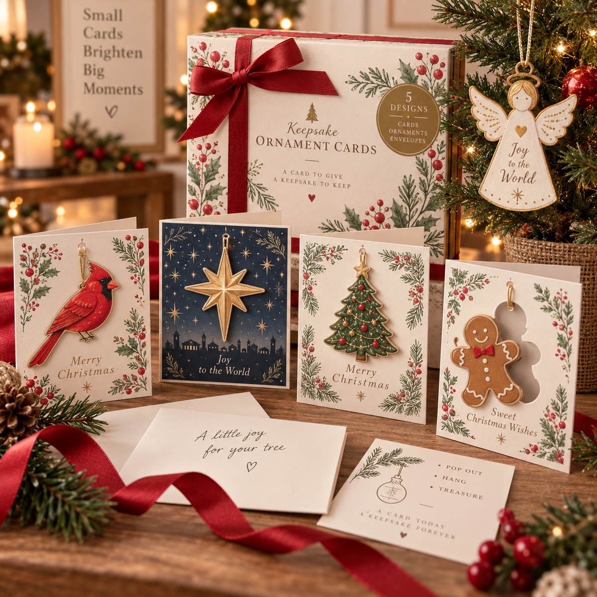 ⏳ Last Day 50% OFF – 🎄 Keepsake Ornament Christmas Cards