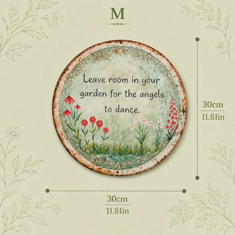 🧚✨ Angel Dance Round Metal Wall Sign