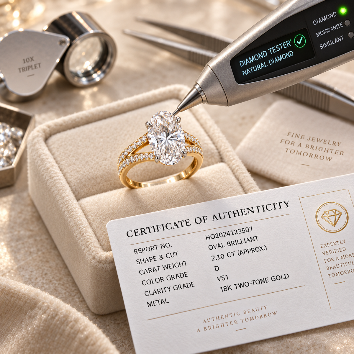 💍🔥 Last Day 90% OFF – Hidden Heart Oval Ring 💖 Two-Tone 14K Solid Gold