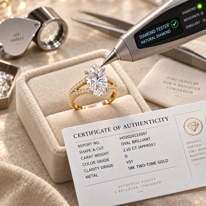 💍🔥 Last Day 90% OFF – Hidden Heart Oval Ring 💖 Two-Tone 14K Solid Gold