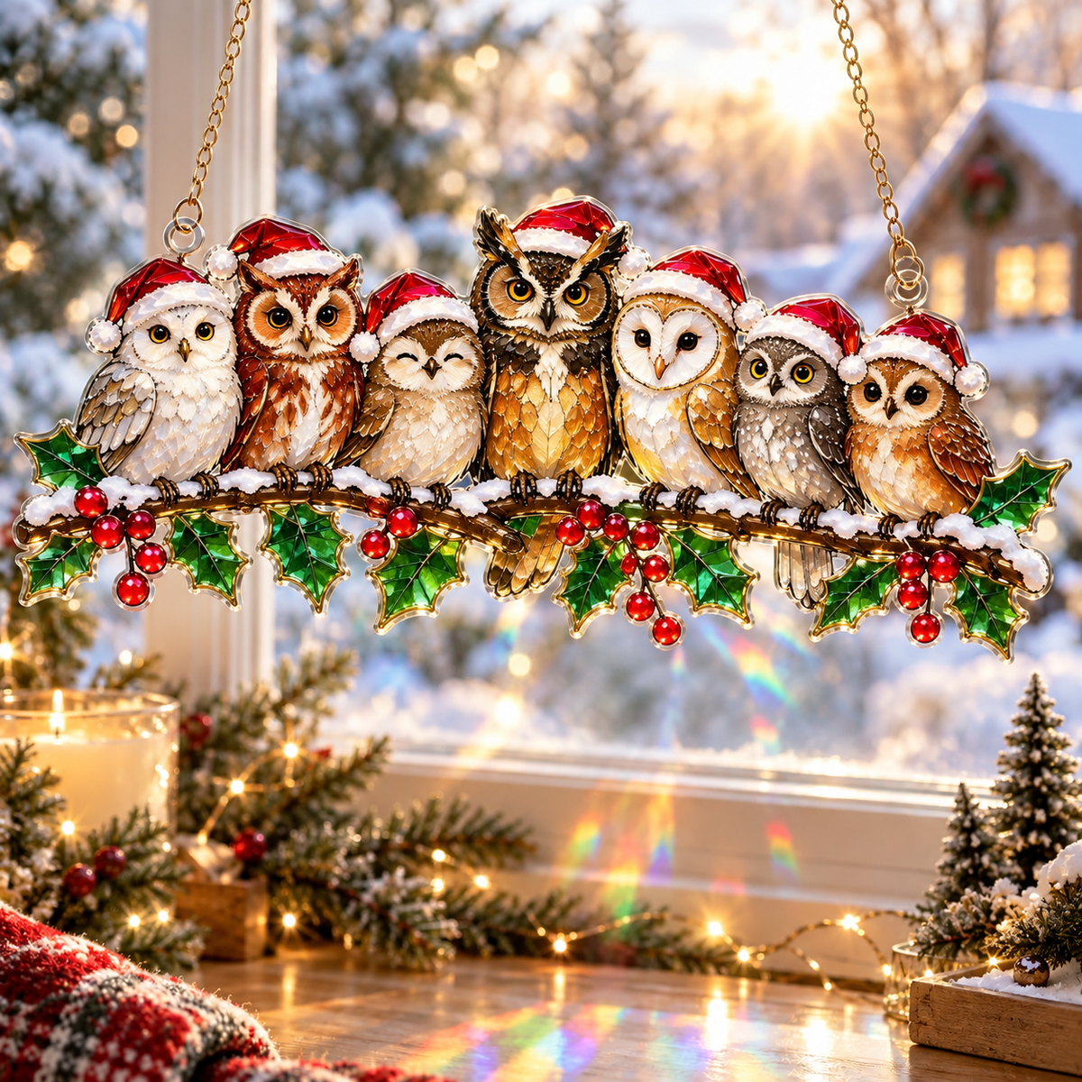 ✨ Whimsical Christmas Window Suncatchers – 11 Whimsical Stained-Glass Window Designs🎄