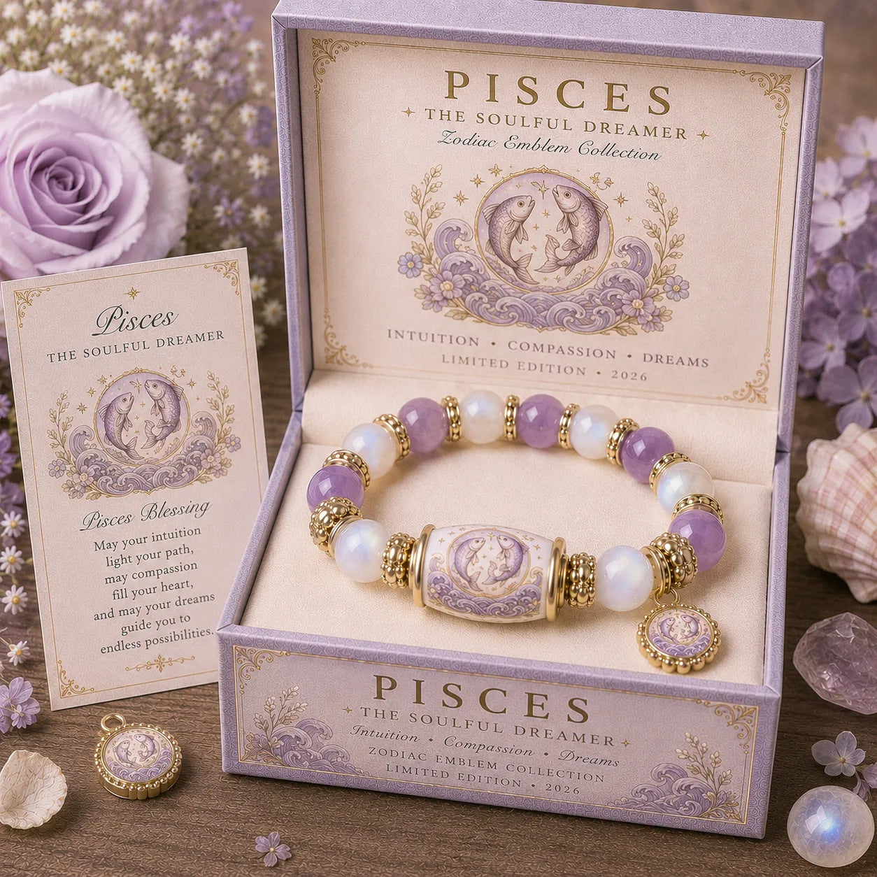 🔥Limited Edition💫 12 Zodiac Bracelet – Natural Chalcedony, Your Sign, Your Energy