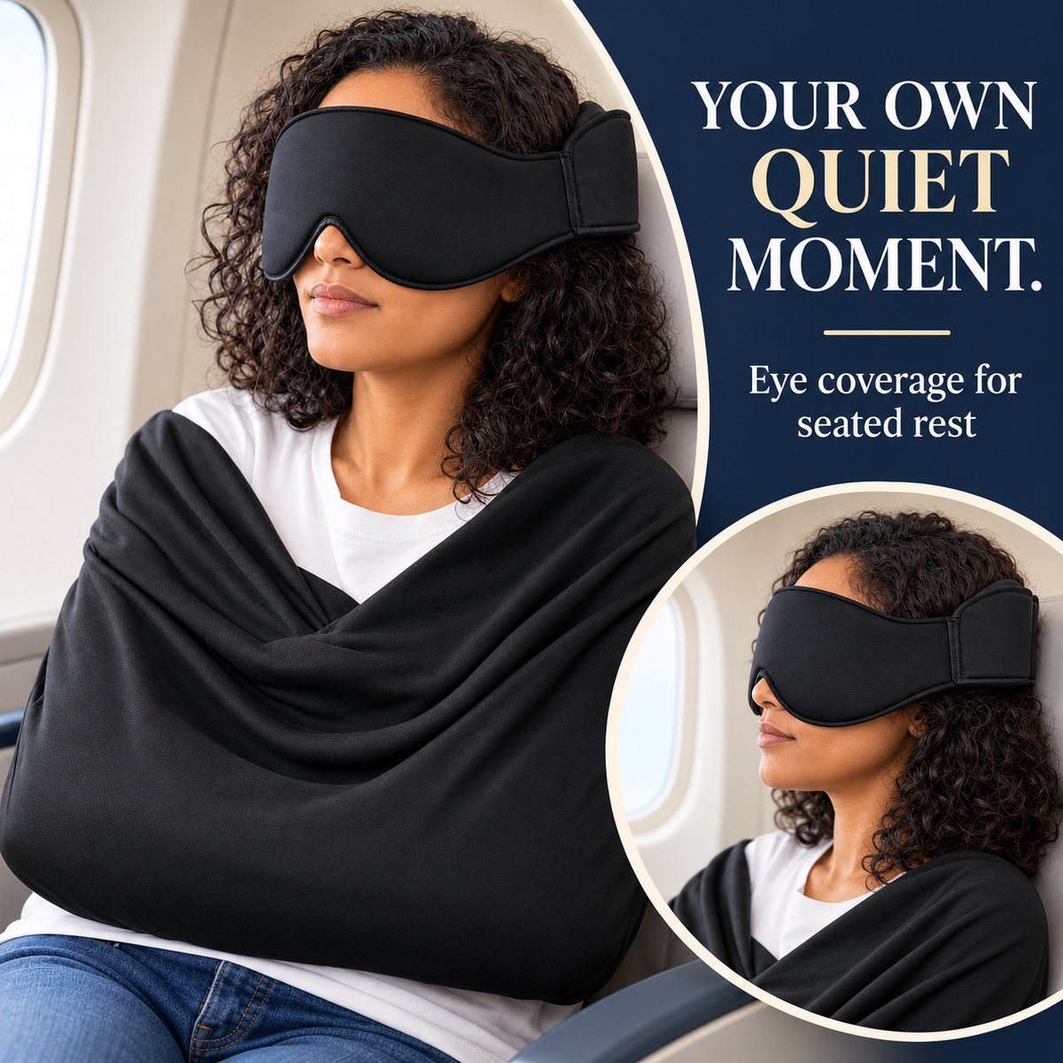 ✈️ Arm-Wrapping Travel Sleep System – Wraparound Comfort & Eye Coverage