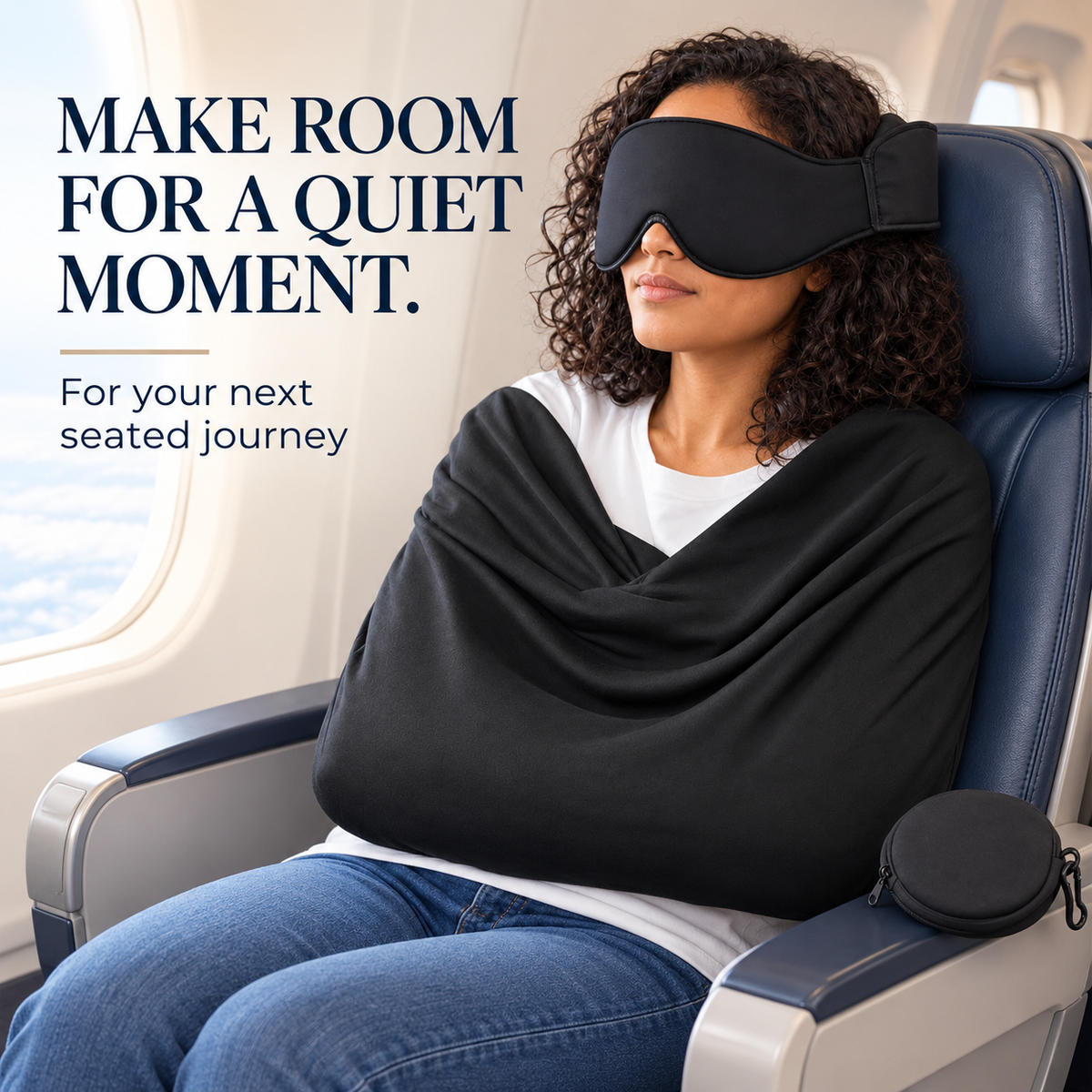 ✈️ Arm-Wrapping Travel Sleep System – Wraparound Comfort & Eye Coverage