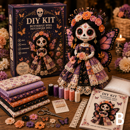 🔥50% Off Last Day - BUY 3 GET 1 FREE-Day of the Dead Patchwork Doll DIY Kit