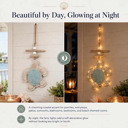 Lighted Coastal Sea Turtle Wall Decor with Remote