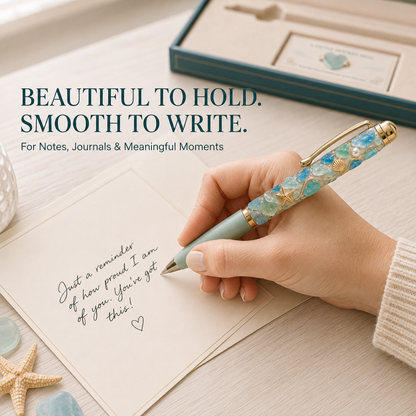📢The Last 30🔥 - Sea Glass Signature Pen Gift Set with Pocket Hug