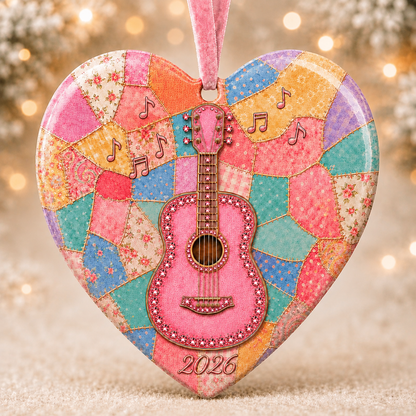 🎁Last Day 60% OFF - Pink Guitar Memorial Heart Ornament