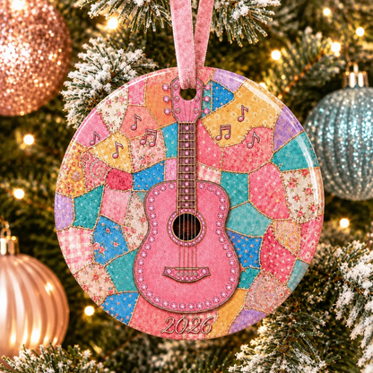 🎁Last Day 60% OFF - Pink Guitar Memorial Heart Ornament