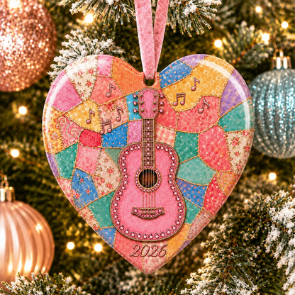 🎁Last Day 60% OFF - Pink Guitar Memorial Heart Ornament
