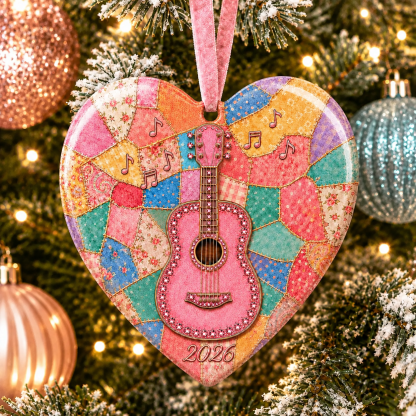 🎁Last Day 60% OFF - Pink Guitar Memorial Heart Ornament