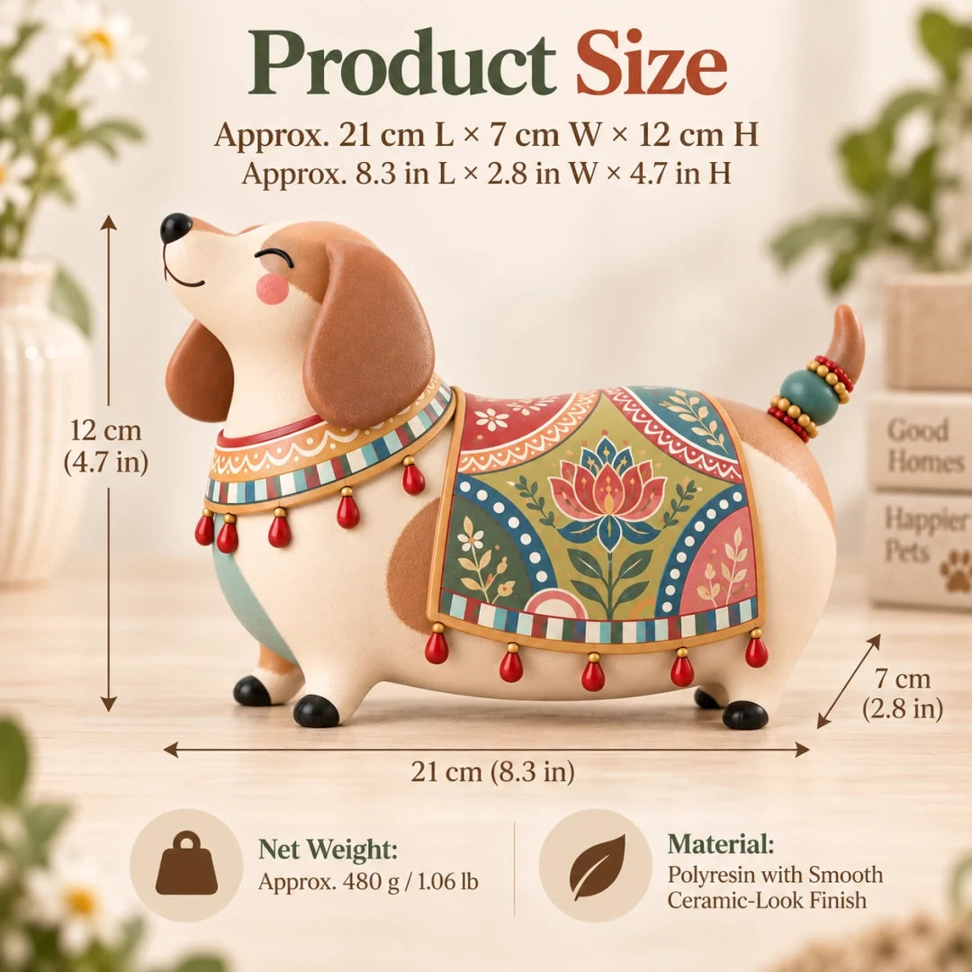 🐶🐱 Whimsical Folk Art Pet Figurine | Dachshund & Cat Decorative Accent ✨
