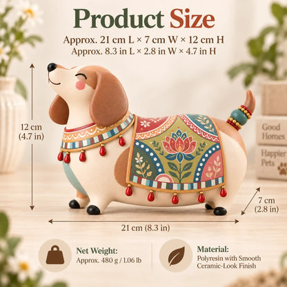 🐶🐱 Whimsical Folk Art Pet Figurine | Dachshund & Cat Decorative Accent ✨