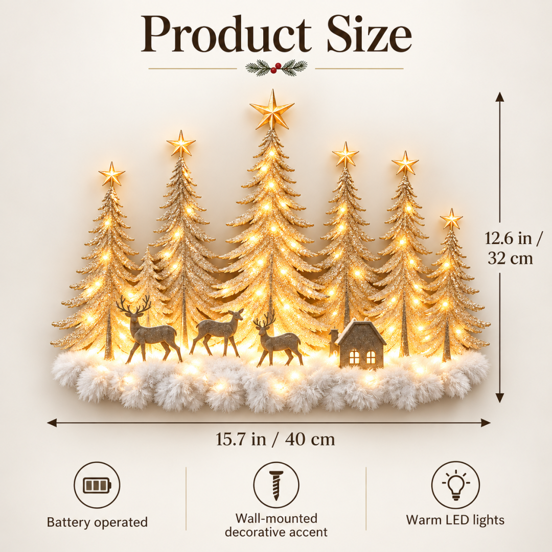 Christmas woodland wall decor size reference