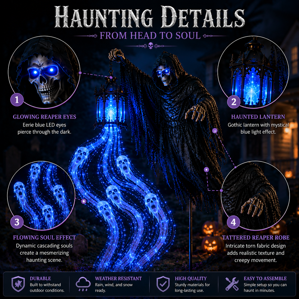 🎁Today 49% OFF🎁💀Halloween Soul Harvester Animated Garden Light