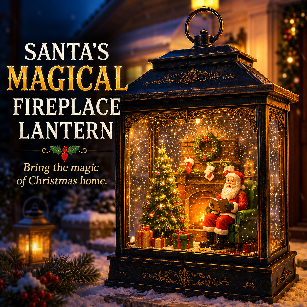 🎅 Santa’s Magical Fireplace Lantern-🎄 Bring the Magic of Christmas Home ✨