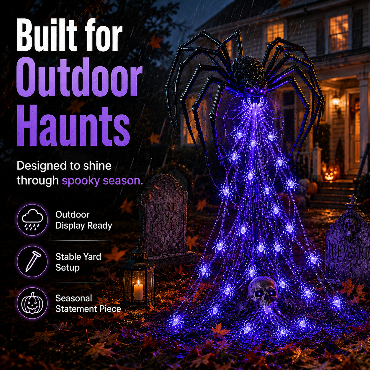 🎁Only Today 49% OFF 🔥 Halloween Spider Web Light Show🕷️