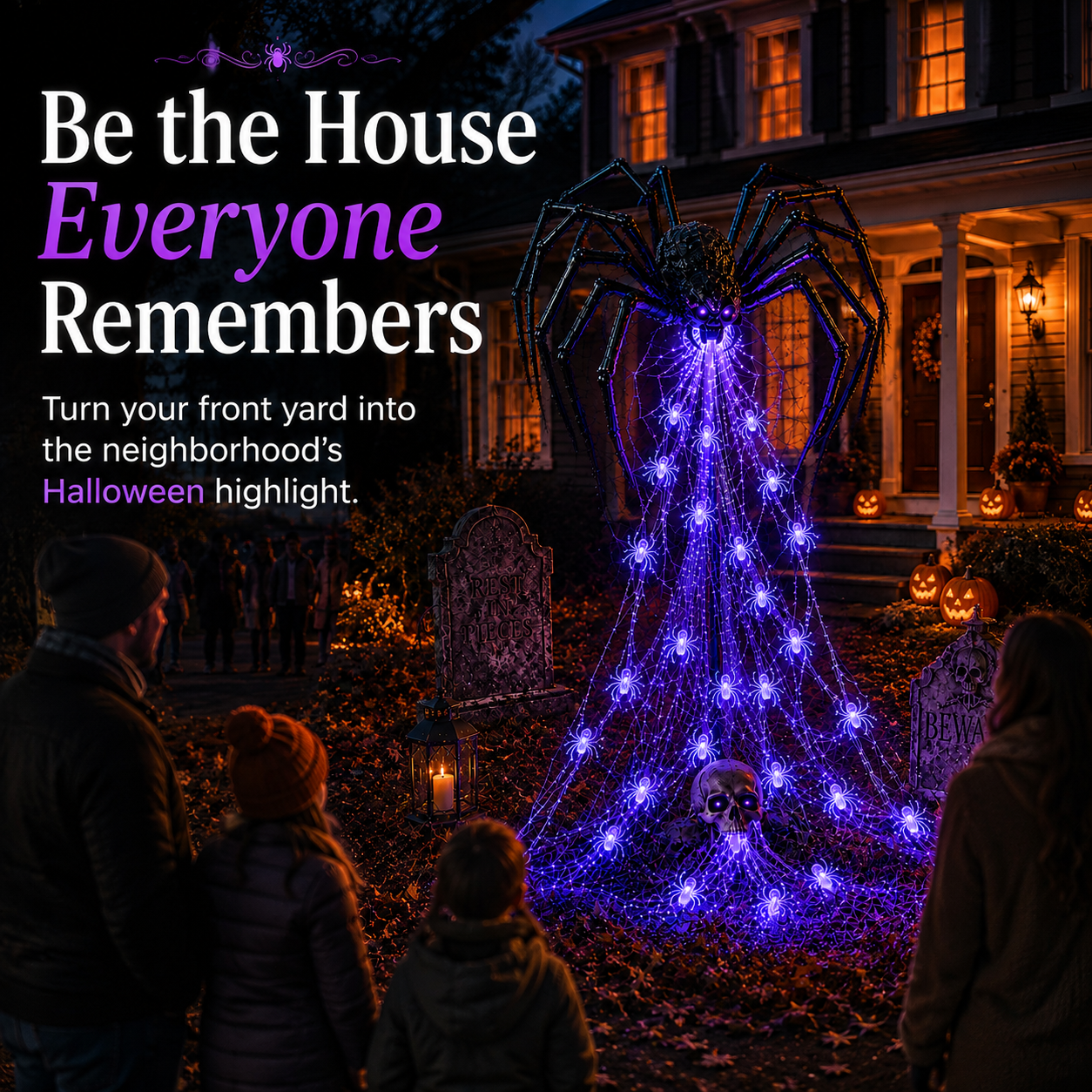 🎁Only Today 49% OFF 🔥 Halloween Spider Web Light Show🕷️